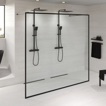 DUSJVEGG CAMARGUE FRAME RETT SVART MATT 200 CM