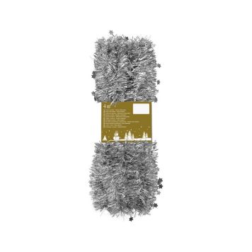 GIRLANDER MED STJERNER 4M SØLV                   