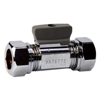 KULEVENTIL VATETTE RETT 22MM X 22MM KROM