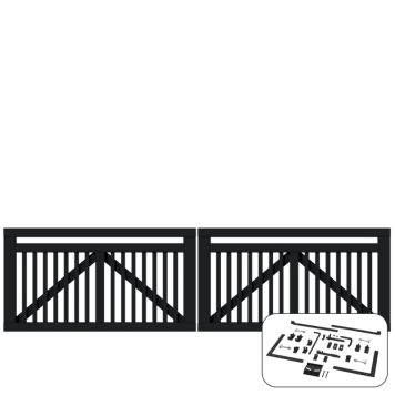 DOBBELPORT PLUS LINEA SVART MONTERING 300X80CM