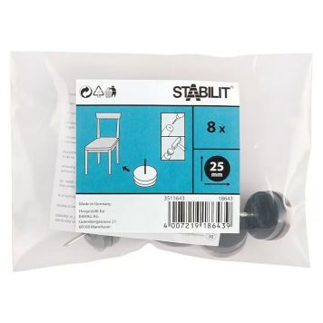 MØBELKNOTTER STABILIT 25MM BRUN 8PK