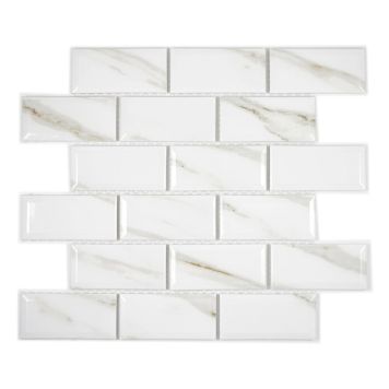 MOSAIKK METRO CALACATTA HVIT 4,5X9,5X6,5CM 8MM