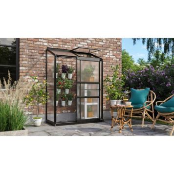 VEGGDRIVHUS VITAVIA IDA 0,9 M² SVART 4 MM POLY