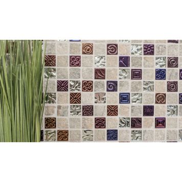 MOSAIKK SQUARE CRYSTAL/STONE MIX GREY XCM CR37