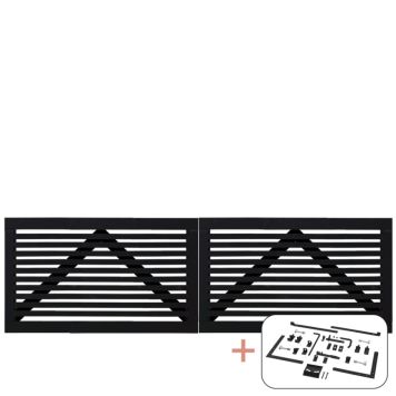 DOBBELPORT PLUS TOKYO SVART BESLAG 300X90 CM