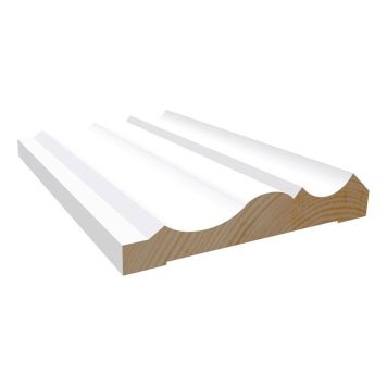 KARMLIST MOELVEN 21X120X4400MM M546 HVIT