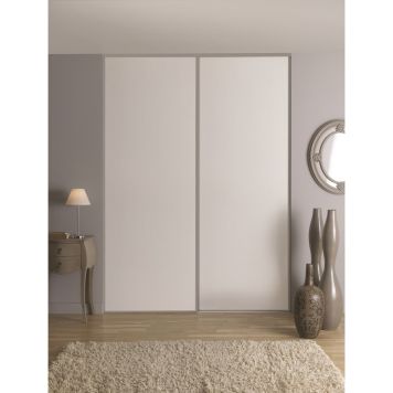 SKYVEDØRSETT OPTIMUM 2 DØRER HVIT/GRÅ 2500X1800MM
