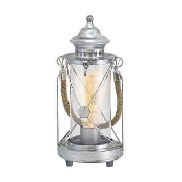 BORDLAMPE EGLO BRADFORD  ANTIKK 1X60W E2 SØLV