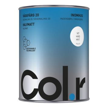 VEGGMALING COL.R HALVMATT HVIT 1L