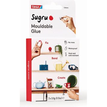 FORMBART LIM TESA SUGRU SVART/HVIT/GRÅ 3STK