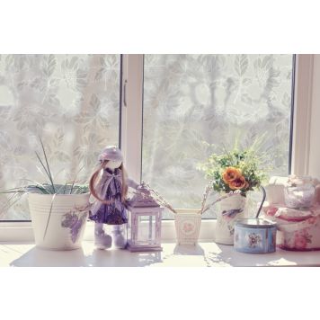 VINDUSFILM D-C-FIX DAMAST BLOMSTER TRANSPARENT SELVKLEBENDE 