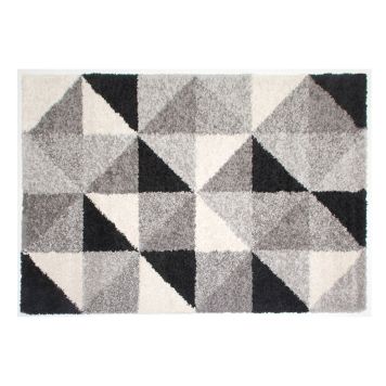 GULVTEPPE BERGA 135X190CM SVART/HVIT/GRÅ