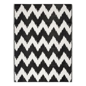 UTETEPPE  MATTBOLAGET VELUM SVART/HVIT 180X270CM