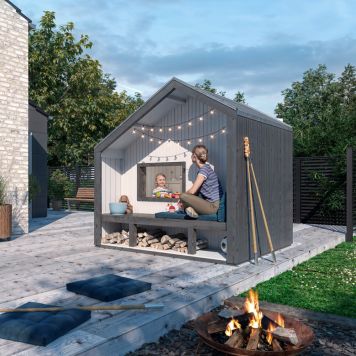 LEKEHUS PLUS COZY M/BENK INKL. TAKPAPP/ALULISTER 184X208CM