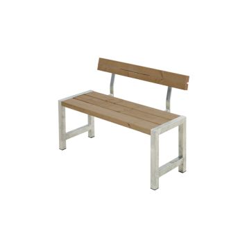 KAFÉBENK PLUS MED RYGGSTØTTE THERMOWOOD/STÅL 127X38X75 CM