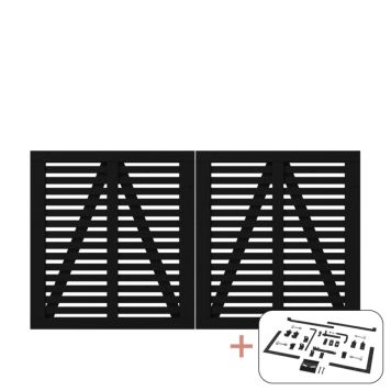 DOBBELTPORT PLUS HARMONI SVART BESLAG 200X107CM