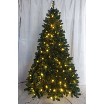 KUNSTIG JULETRE LYX M/LYS 210CM GRØNN