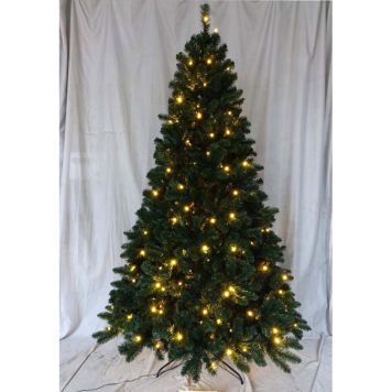 KUNSTIG JULETRE LYX 230CM MED BELYSNING GRØNN