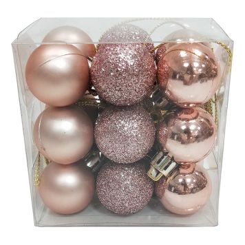 JULEKULER 3CM ROSA 18PK