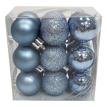 JULEKULER 3CM BLÅ 18PK