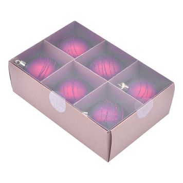 JULEKULER 6CM MØRKERØD 6 STK