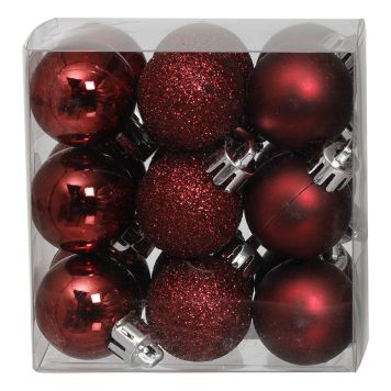 JULEKULER 3CM MØRKERØD 18PK