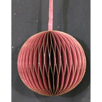 JULEKULE HONEY COMB GLITTER 10CM RØD