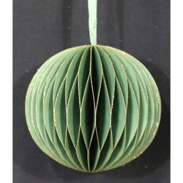 JULEKULE HONEY COMB GLITTER 8CM GRØNN