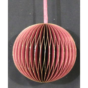 JULEKULE HONEY COMB GLITTER 8CM RØD