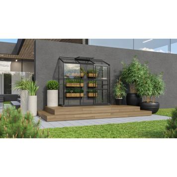 DRIVHUS VITAVIA IDA 1300 SVART ALUMINIUM/GLASS 1,3M²