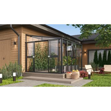 DRIVHUS VITAVIA HELENA 8600 TRE/GLASS/POLY SVART 8,6M²