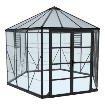 DRIVHUS PALRAM OASIS HEKSAGONAL 12 FT GRÅ