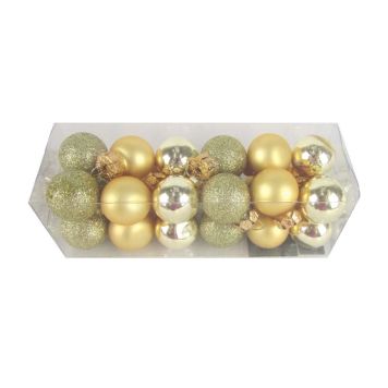 JULEKULER GLASS 2CM GULL 24STK