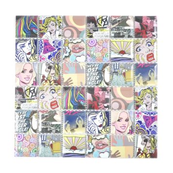 MOSAIKK KERAMIKK FIRKANT MIX POP 4,5X4,5 CM PRIS PER ARK