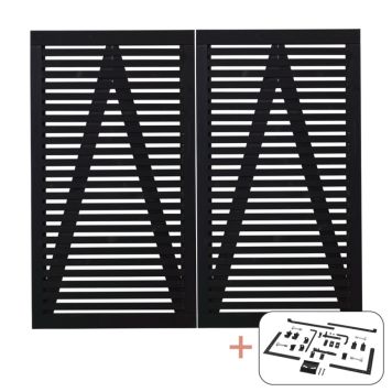 DOBBELPORT PLUS TOKYO SVART BESLAG 200X180CM