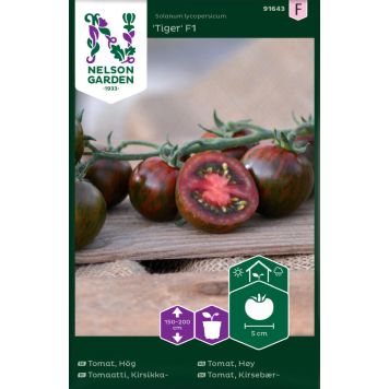 GRØNNSAKSFRØ NELSON GARDEN CHERRYTOMAT TIGER F1