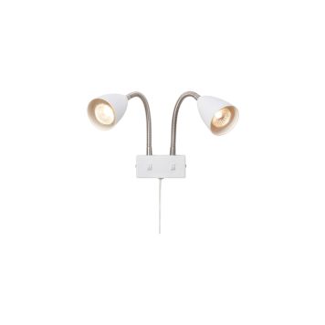 VEGGLAMPE MARKSLÖJD CIRO DOBBELT STÅL HVIT