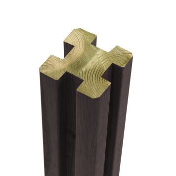 PROFILSTOLPE PLUS LIMT M/4 SPOR PEFC SVART 90X90X2980MM                     