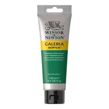 AKRYLFARGE W&N GALERIA NR 484 PERMANENT GRØNN MEDIUM 120ML