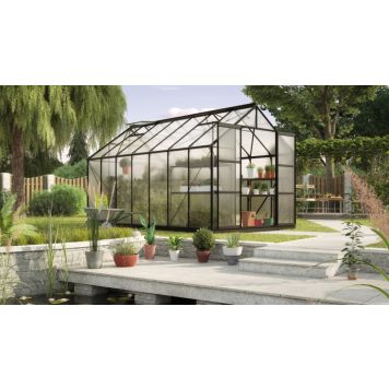 DRIVHUS VITAVIA URANUS 11500 MED SOKKE ALU/POLY SVART 11,5M²