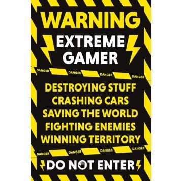 PLAKAT REINDERS WARNING EXTREME GAMER 61x91,5CM 003