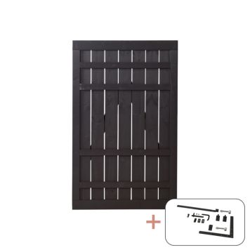 ENKELTPORT PLUS RUSTIKK SVART BESLAG 100X158CM