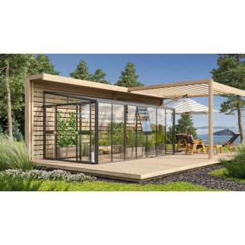 DRIVHUS VITAVIA HELENA 8600 TRE/GLASS/SVART POLY 11,9M²