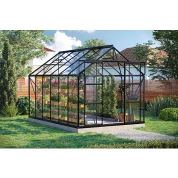 DRIVHUS VITAVIA URANUS 9900 SOKKELT ALU/HARDGLASS SVART 9,9M2