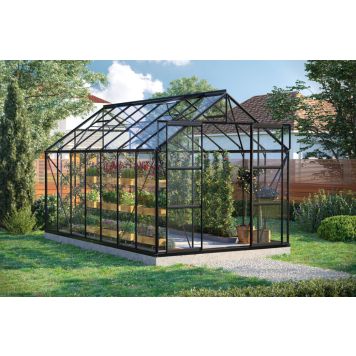 DRIVHUS VITAVIA URANUS 11500 SOKKELT ALU/HARDGLASS SVART 11,5M2