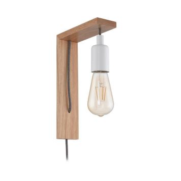 VEGGLAMPE EGLO TOCOPILLA  E27 M/LEDNINGSET HVIT/TRE