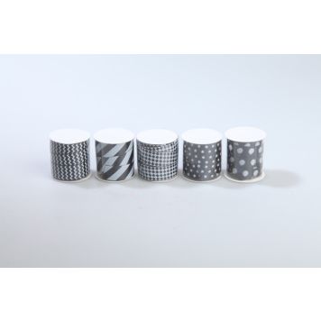 GAVEBÅND I STOFF SVART/HVIT 3 M