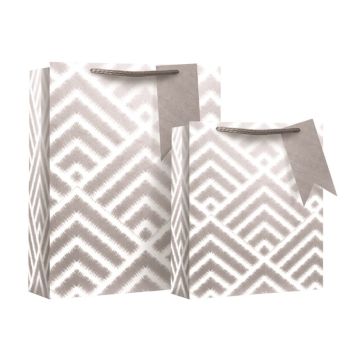 GAVEPOSE MEDIUM SØLV OG HVIT