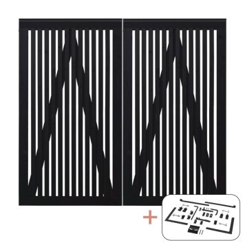 DOBBELTPORT PLUS SENDAI SVART BESLAG 200X180CM