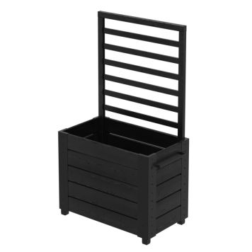 BLOMSTERKASSE PLUS KUBISK MED BEN OG ESPALIER BARTRE SVART 87X50X153 CM